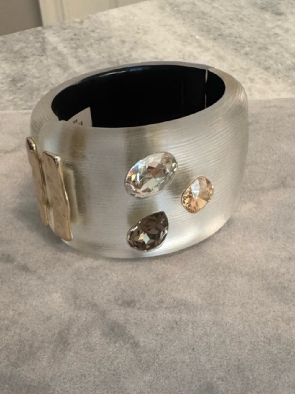 Alexis Bittar Silver Crystal-Embellished Cuff Bracelet